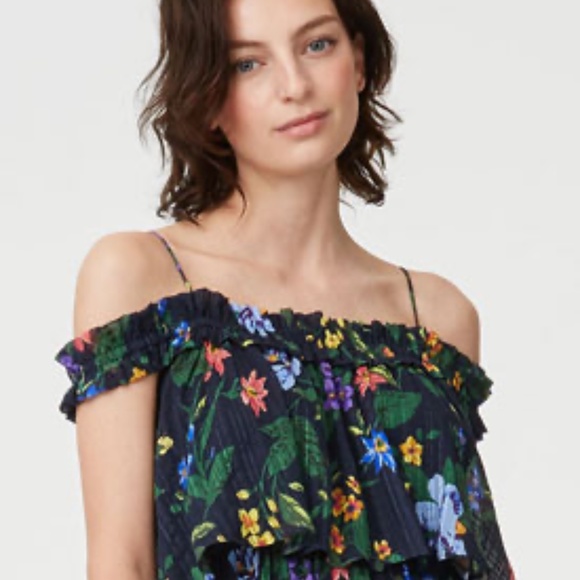 Club Monaco Floral Off-Shoulder Midi Dress - Picture 10 of 16